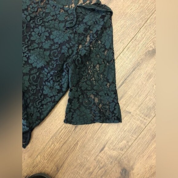 RWamp CO LACE TOP IN DEEP GREEN COLOUR 34 SLEEVE LENGTH - Picture 8 of 8